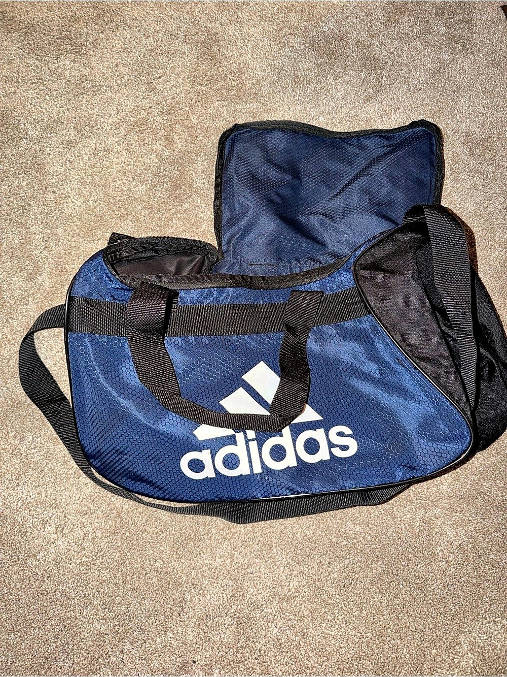adidas Athletic Duffel Bag in Blue & Black